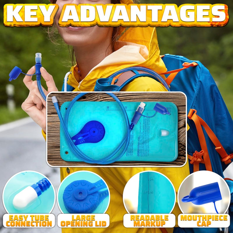 LAGARTO Blue Water Bladder for Hiking Backpack - 1-1.5 Liter Hydration Bladder Water Pouch for Running, Cycling, Camping, Biking, Hiking Water Bag - Blue Water Bottle Water Storage Bladder Hydration Pack - Image 4